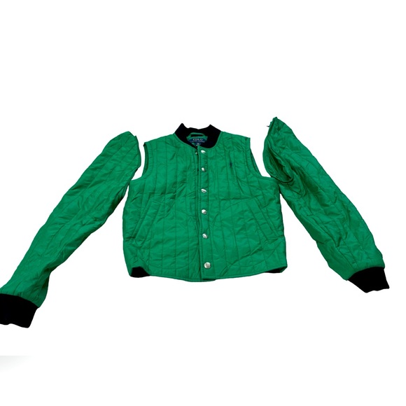Boy (sz S) Polo Ralph Lauren Convertible Water Repellant Jacket - Cruise Green - Picture 5 of 9
